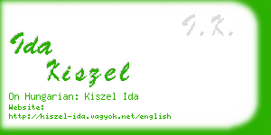 ida kiszel business card